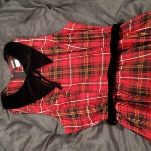 Retrolicious red plaid Peter pan collar dress size medium